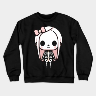 Cute Skeleton Girl for Halloween Costume Design | Happy Halloween for Girls Crewneck Sweatshirt